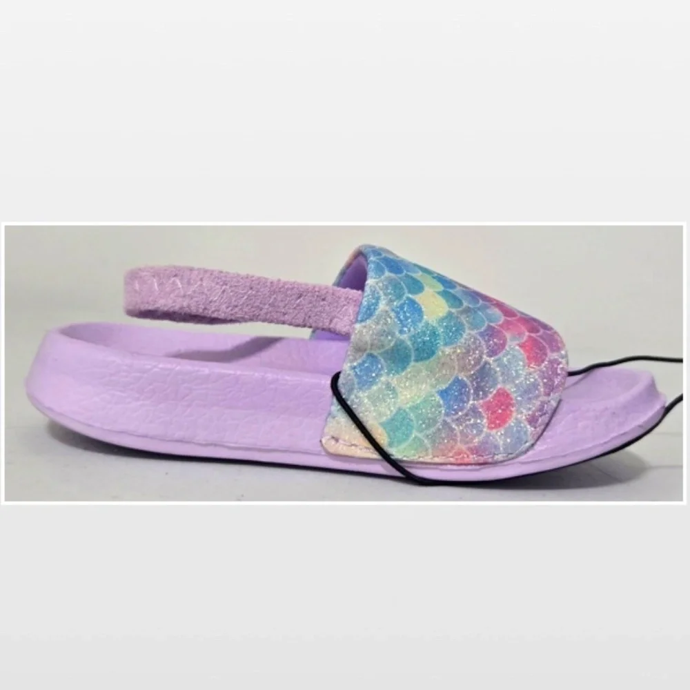 New Wave Zone Shoes Kid Size 6 7 Toddler Girls Mermaid Purple Sandal NWT